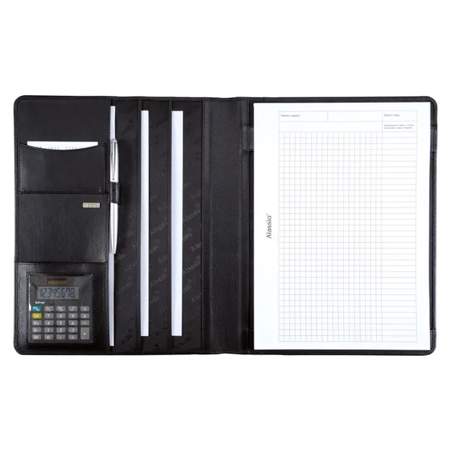 alumaxx-cremona-a4-schreibmappe-schwarz-mit-taschenrechner image 1