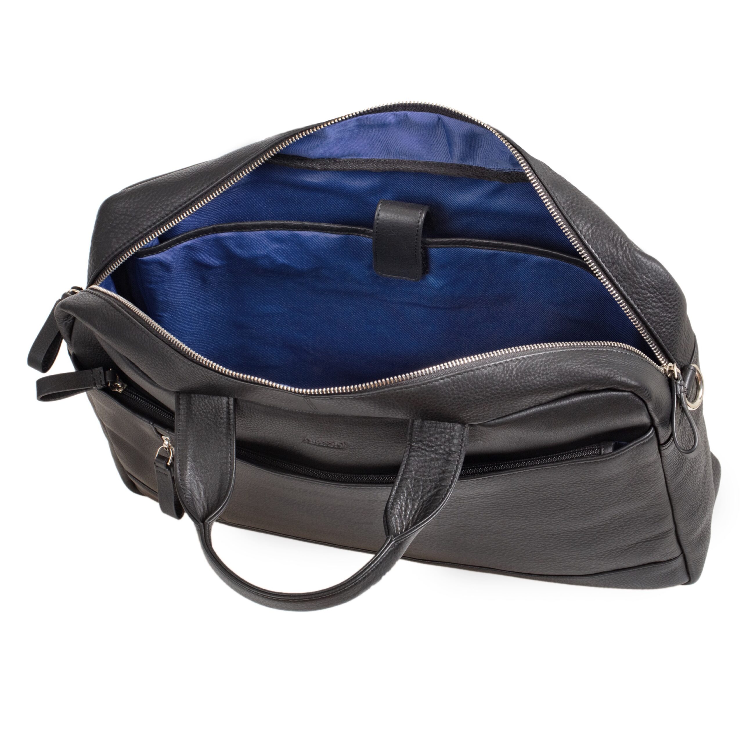 alumaxx-tiber-laptoptasche-schwarz-leder-15-zoll-trolleyband image 2