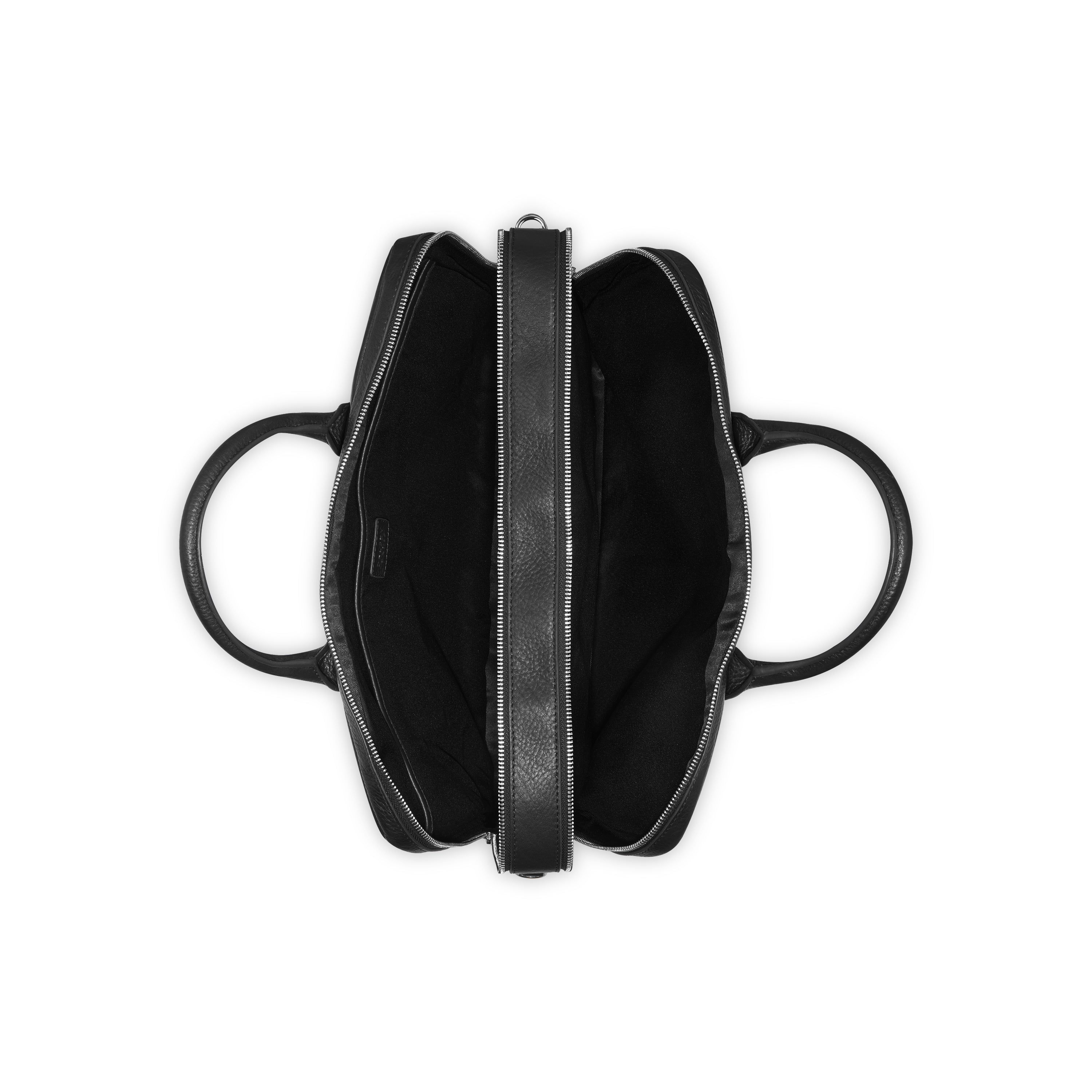 delsey-le-cuir-graine-laptoptasche-schwarz-leder image 3