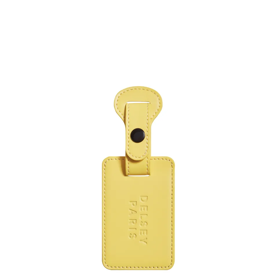 delsey-le-cuir-lisse-kofferanh-nger-gelb-leder-adressanh-nger image 1