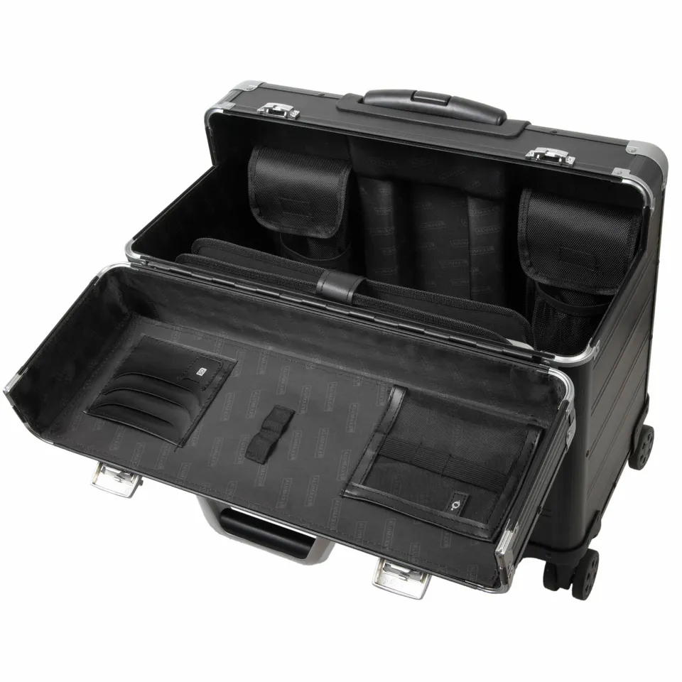 alumaxx-pandora-45168-pilotenkoffer-schwarz-aluminium-14-zoll image 1