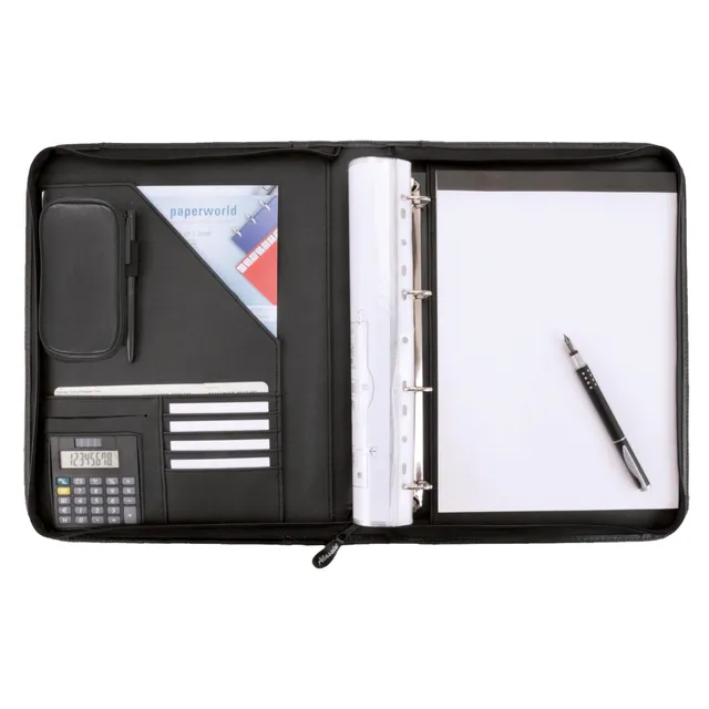 alumaxx-reggio-ringbuchmappe-a4-schwarz-mit-taschenrechner image 1