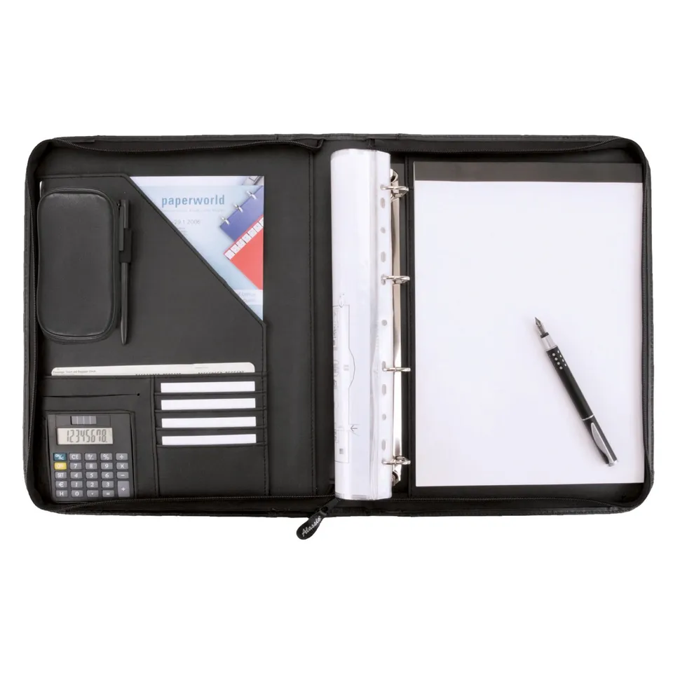 alumaxx-reggio-ringbuchmappe-a4-schwarz-mit-taschenrechner image 1