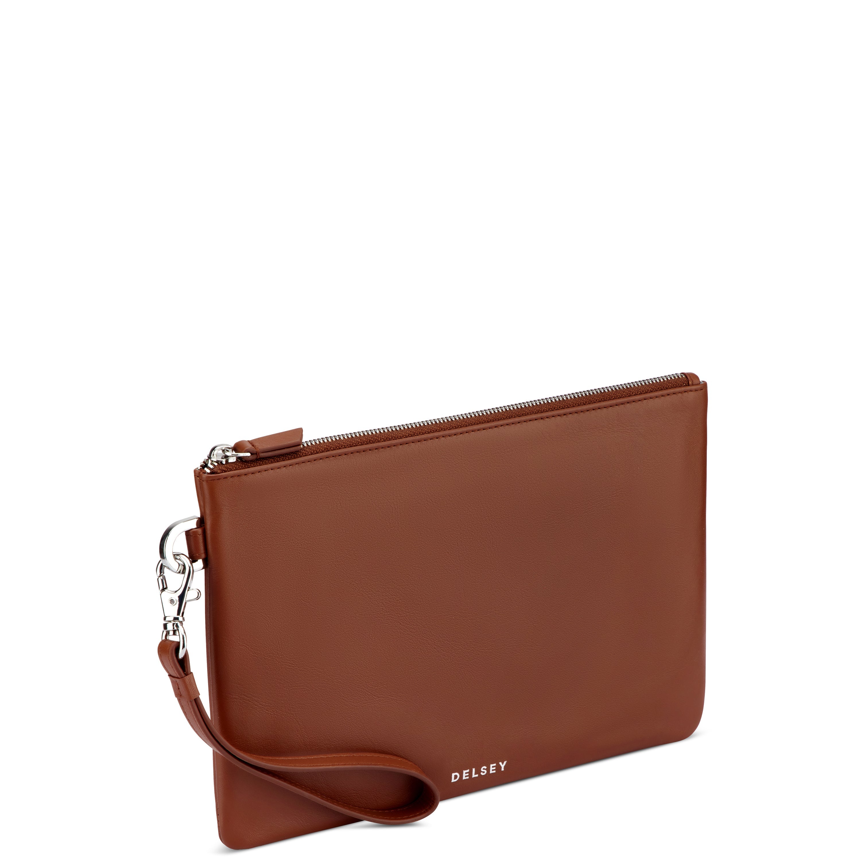 delsey-paris-le-cuir-lisse-pouch-clutch-cognac-leder image 2