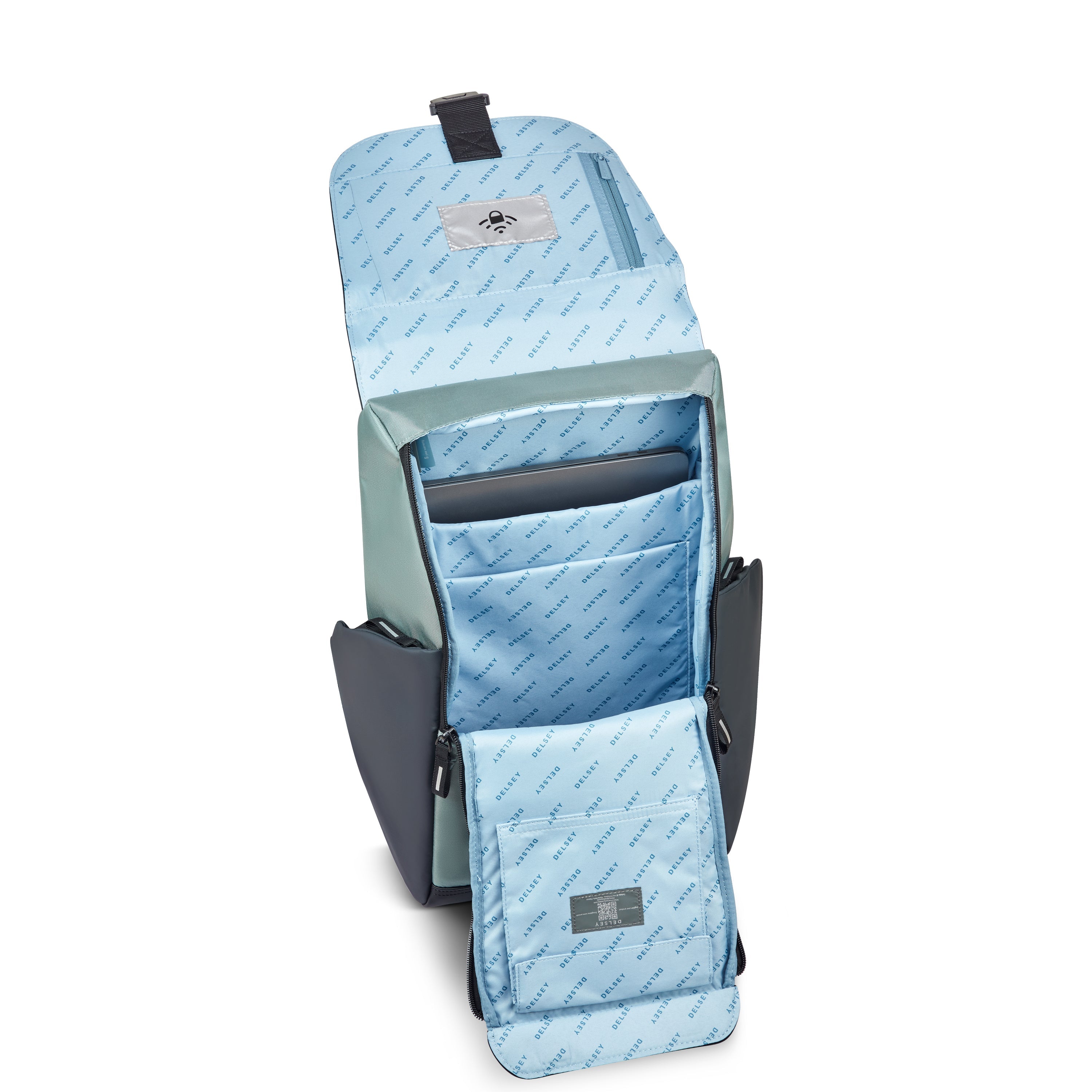 delsey-securflap-rucksack-22-l-sage-green-laptop image 5