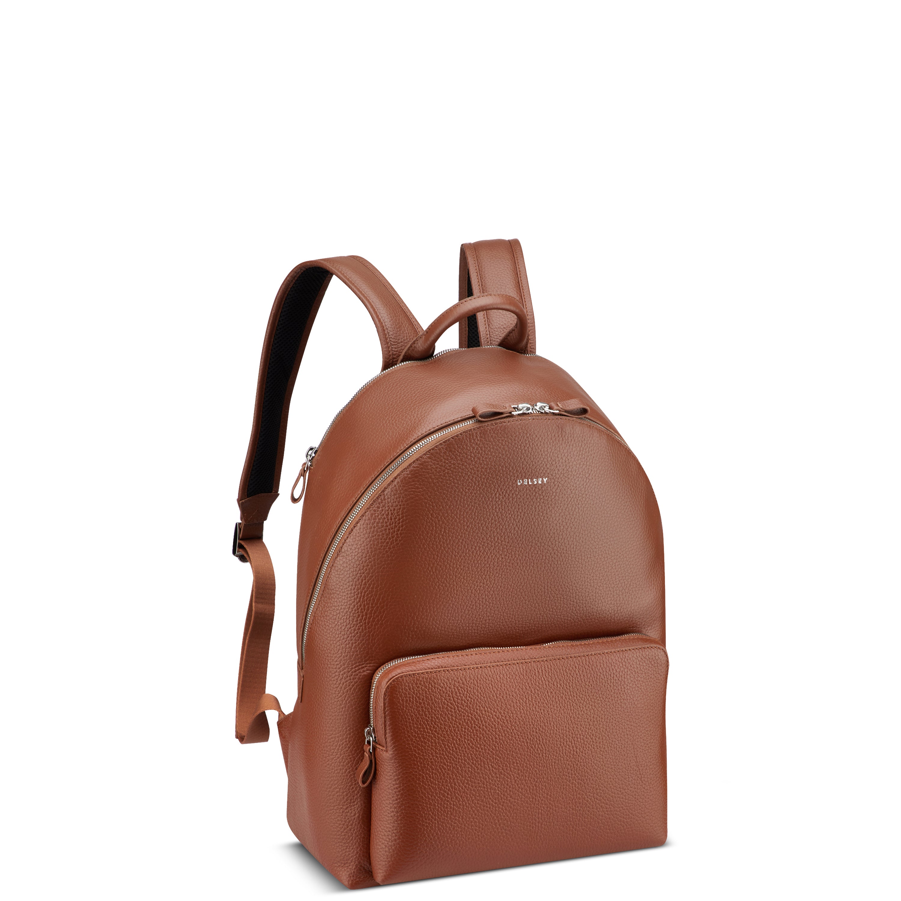 delsey-le-cuir-graine-rucksack-23l-cognac-leder image 2