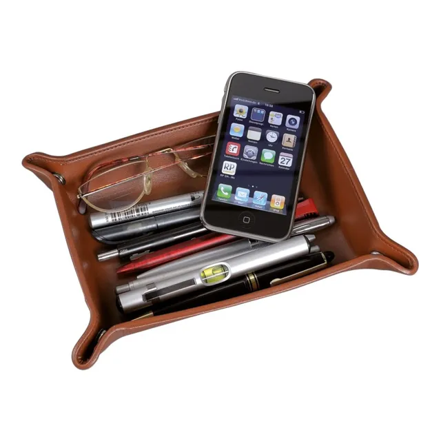 alumaxx-utensilienschale-leder-cognac-16x10cm-druckknopf image 1