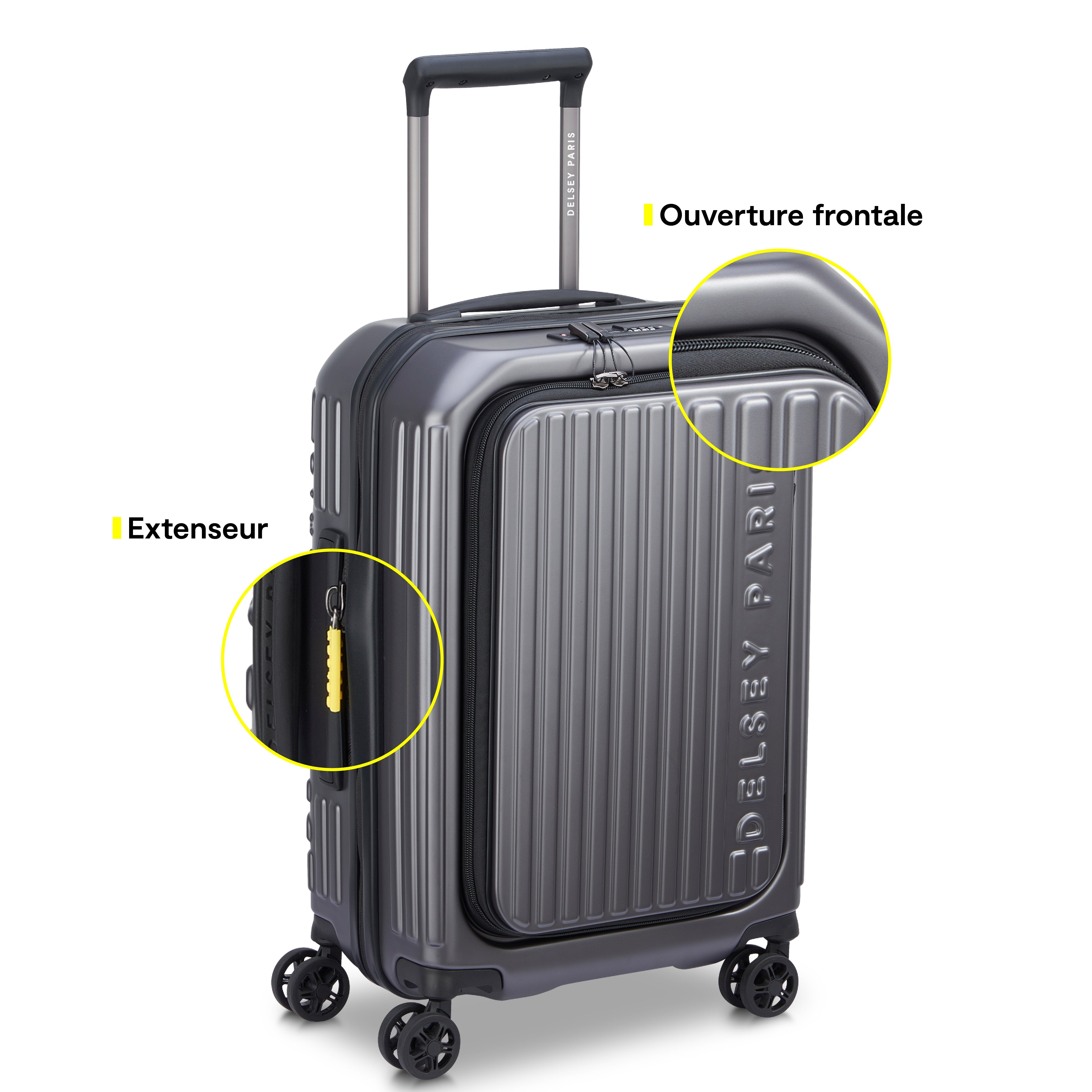 delsey-brochant-3-securitime-zip-kabinenkoffer-55-cm-anthrazit-erweiterbar image 7