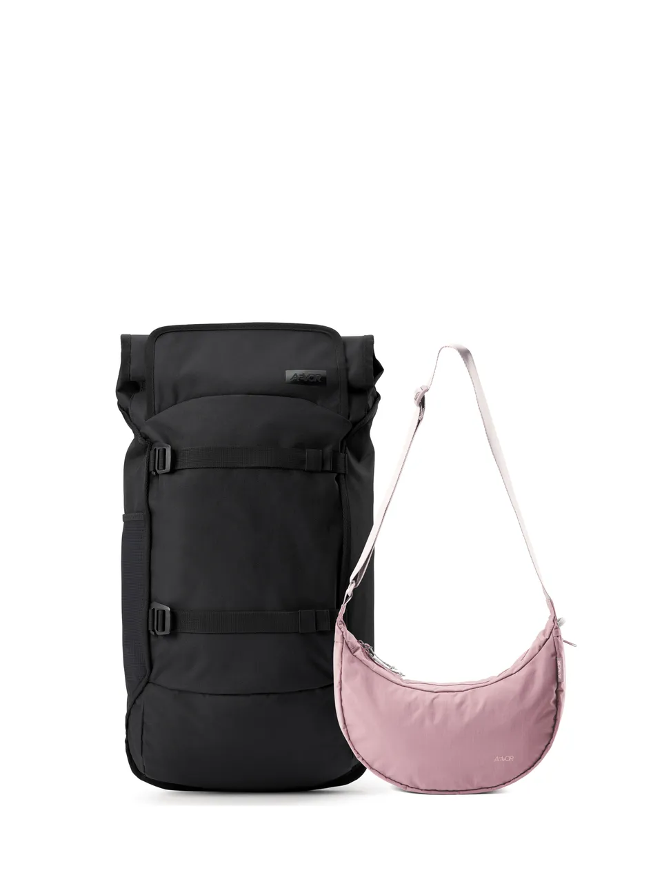aevor-trip-pack-black-eclipse-rucksack-sling-bag-set image 1