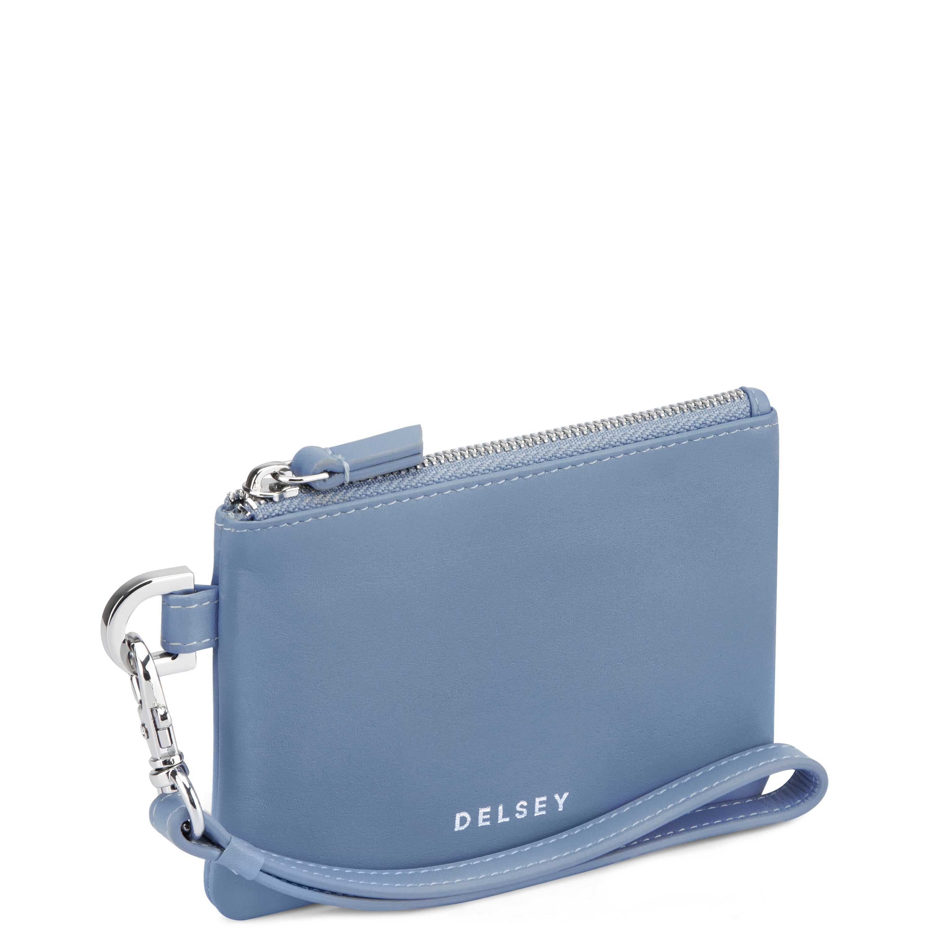 delsey-le-cuir-lisse-pochette-leder-sky-blue-clutch image 2