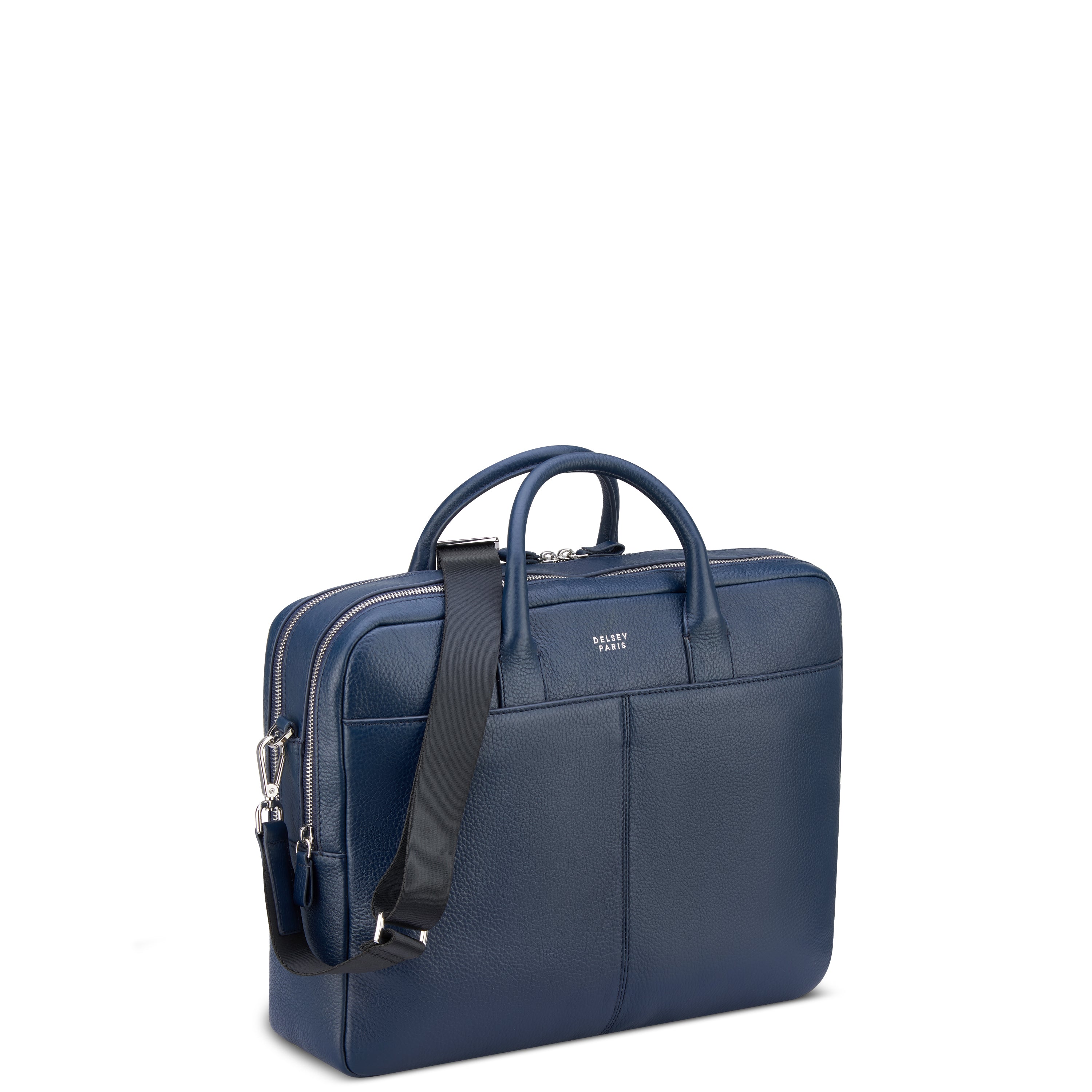 delsey-le-cuir-graine-laptoptasche-navy-leder-damen image 2
