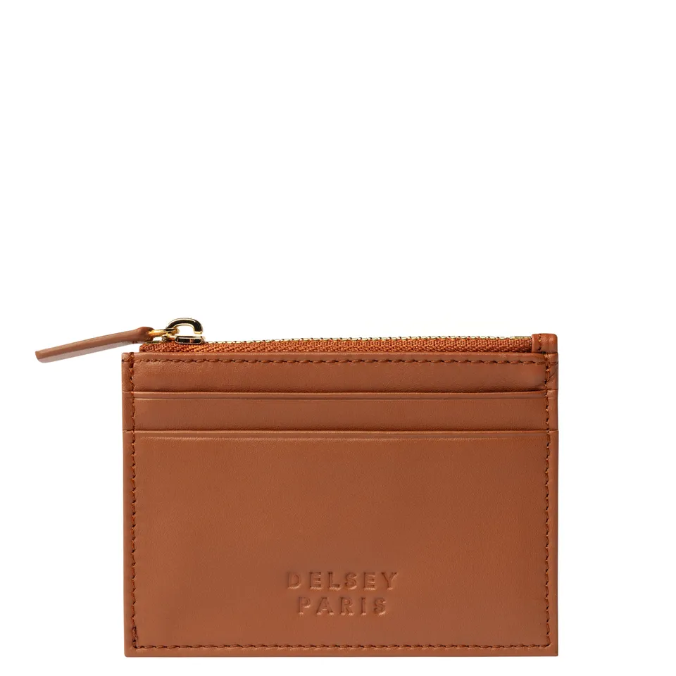 delsey-le-cuir-lisse-kartenetui-cognac-leder-kartenhalter image 1