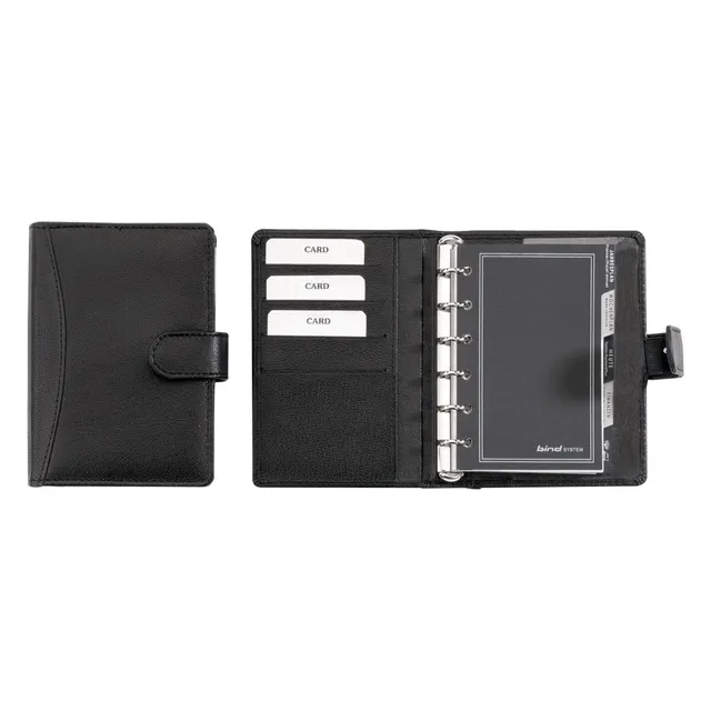 alumaxx-systemplaner-a7-taschenkalender-schwarz-druckknopf image 1
