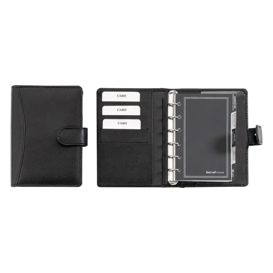 alumaxx-systemplaner-a7-taschenkalender-schwarz-druckknopf image 1