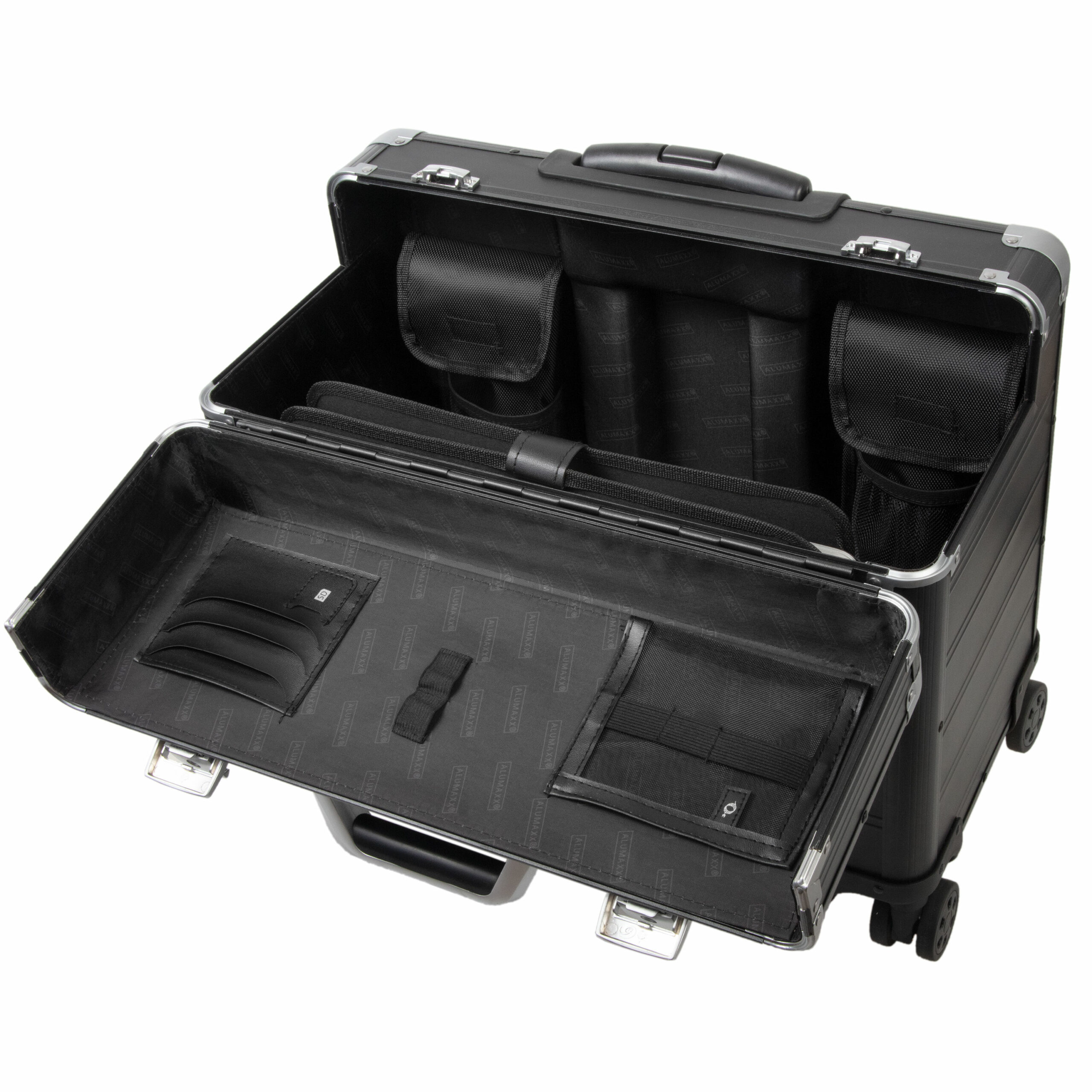 alumaxx-pandora-45168-pilotenkoffer-schwarz-aluminium-14-zoll image 1