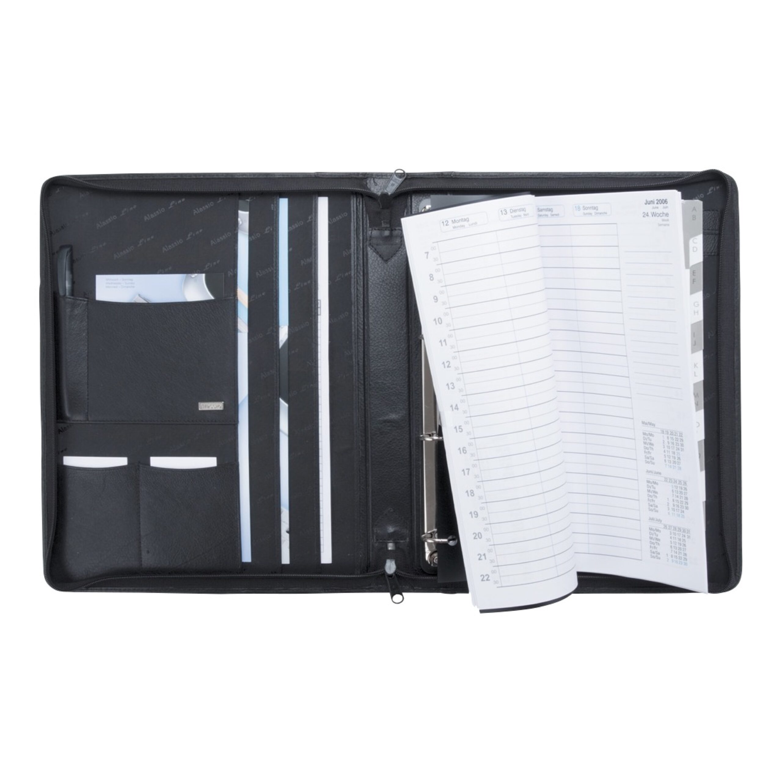 alumaxx-systemplaner-a4-terminkalender-schwarz-reissverschluss image 1