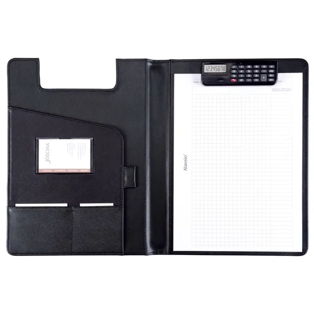 alumaxx-brescia-schreibmappe-a4-schwarz-mit-rechner image 1