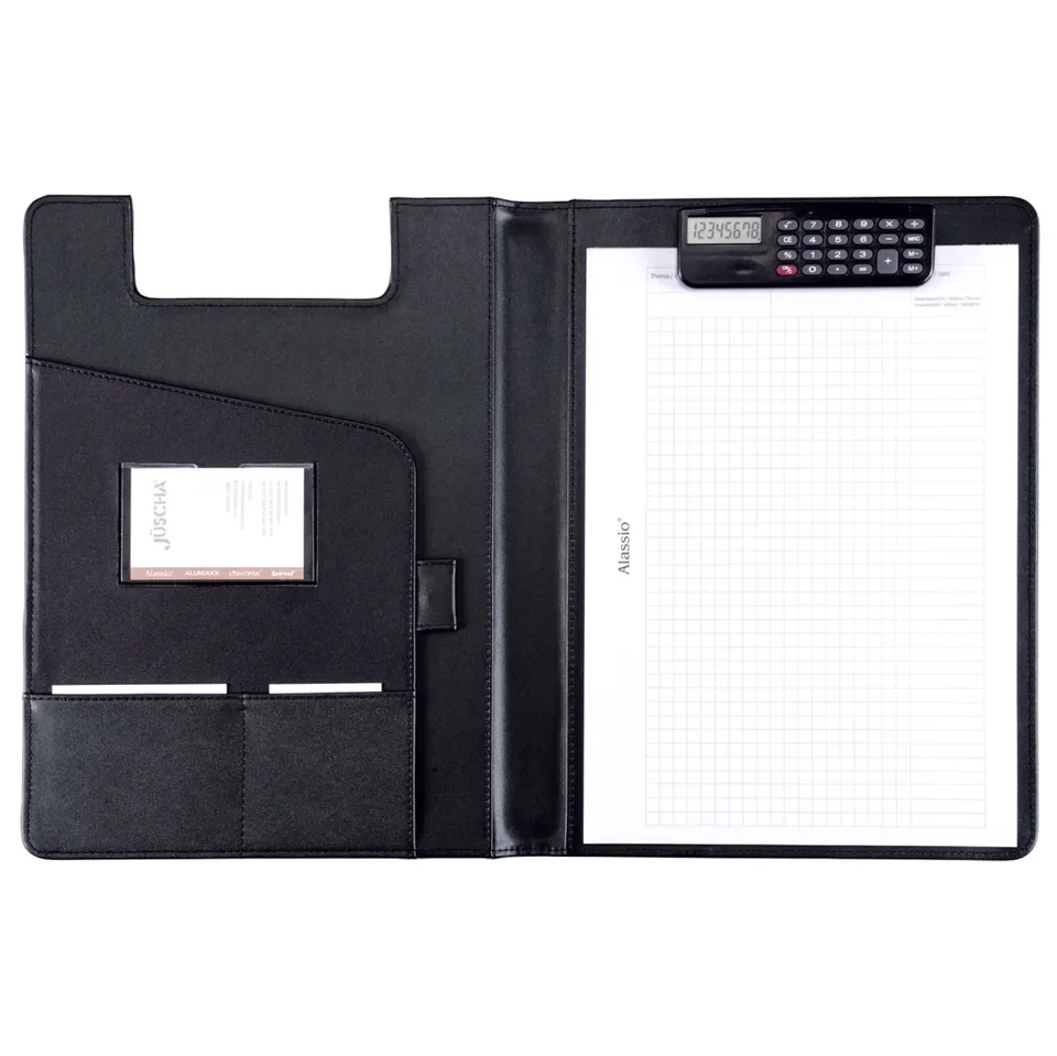 alumaxx-brescia-schreibmappe-a4-schwarz-mit-rechner image 1