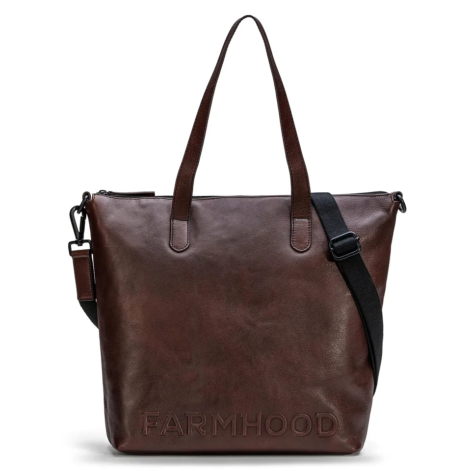 farmhood-memphis-schultertasche-shopper-leder-xl-dunkelbraun image 1
