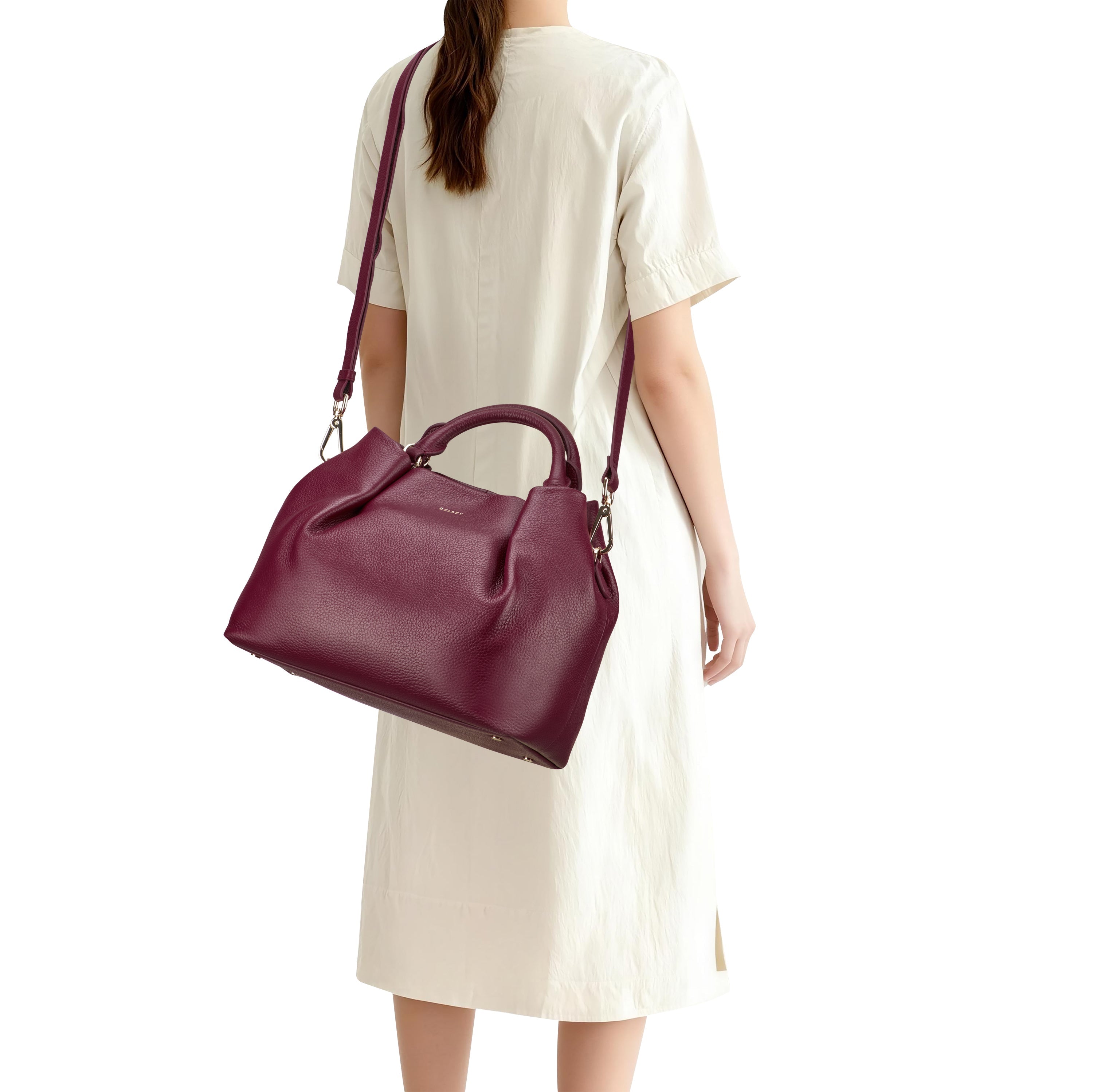 delsey-le-cuir-grain-handtasche-bordeaux-leder image 6