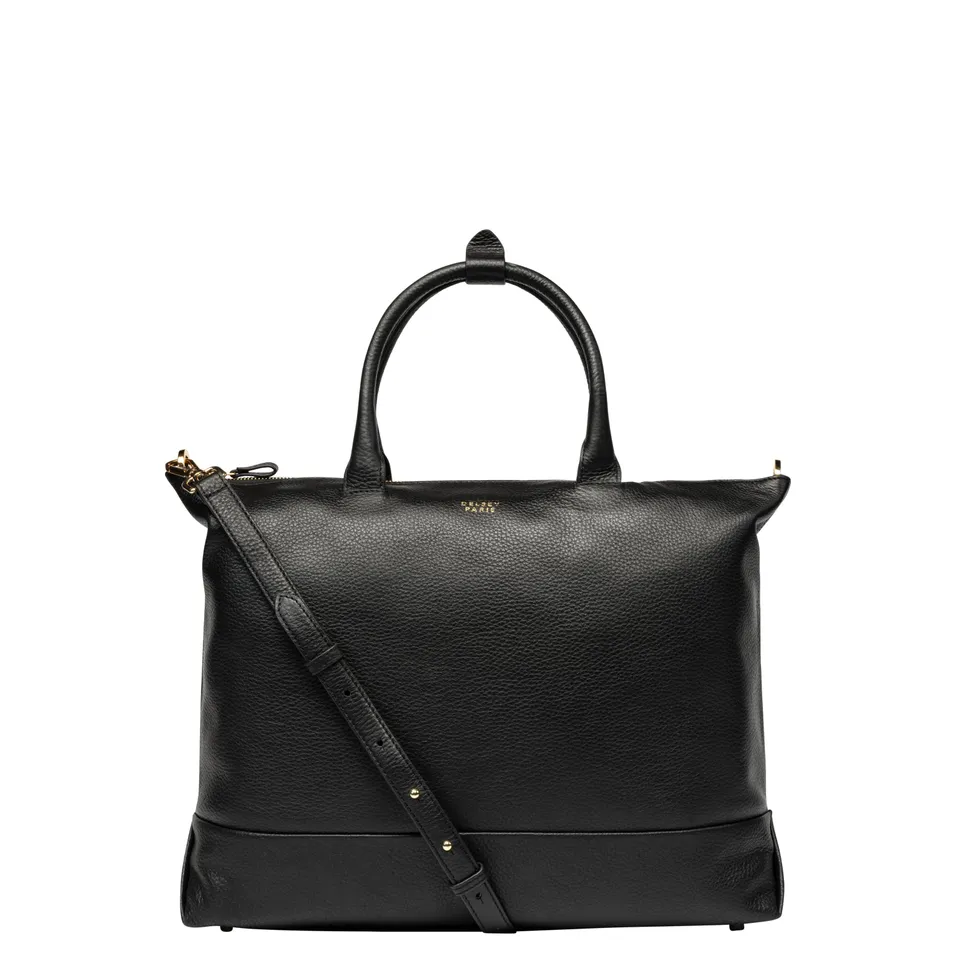 delsey-le-cuir-lisse-tote-bag-43-5-cm-handtasche-schwarz-leder image 1