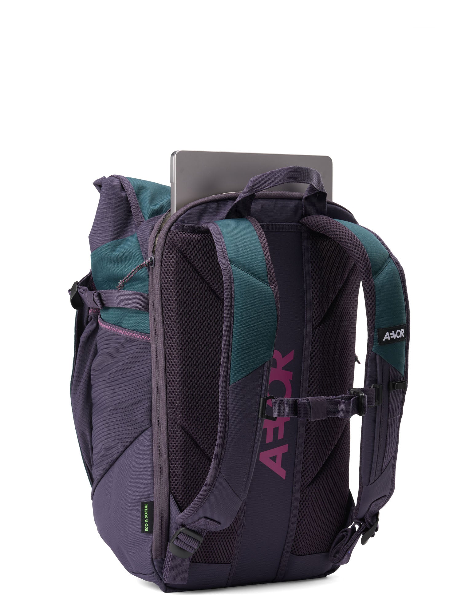 aevor-roll-pack-2-0-rucksack-vintage-teal-rolltop-15-laptop image 3