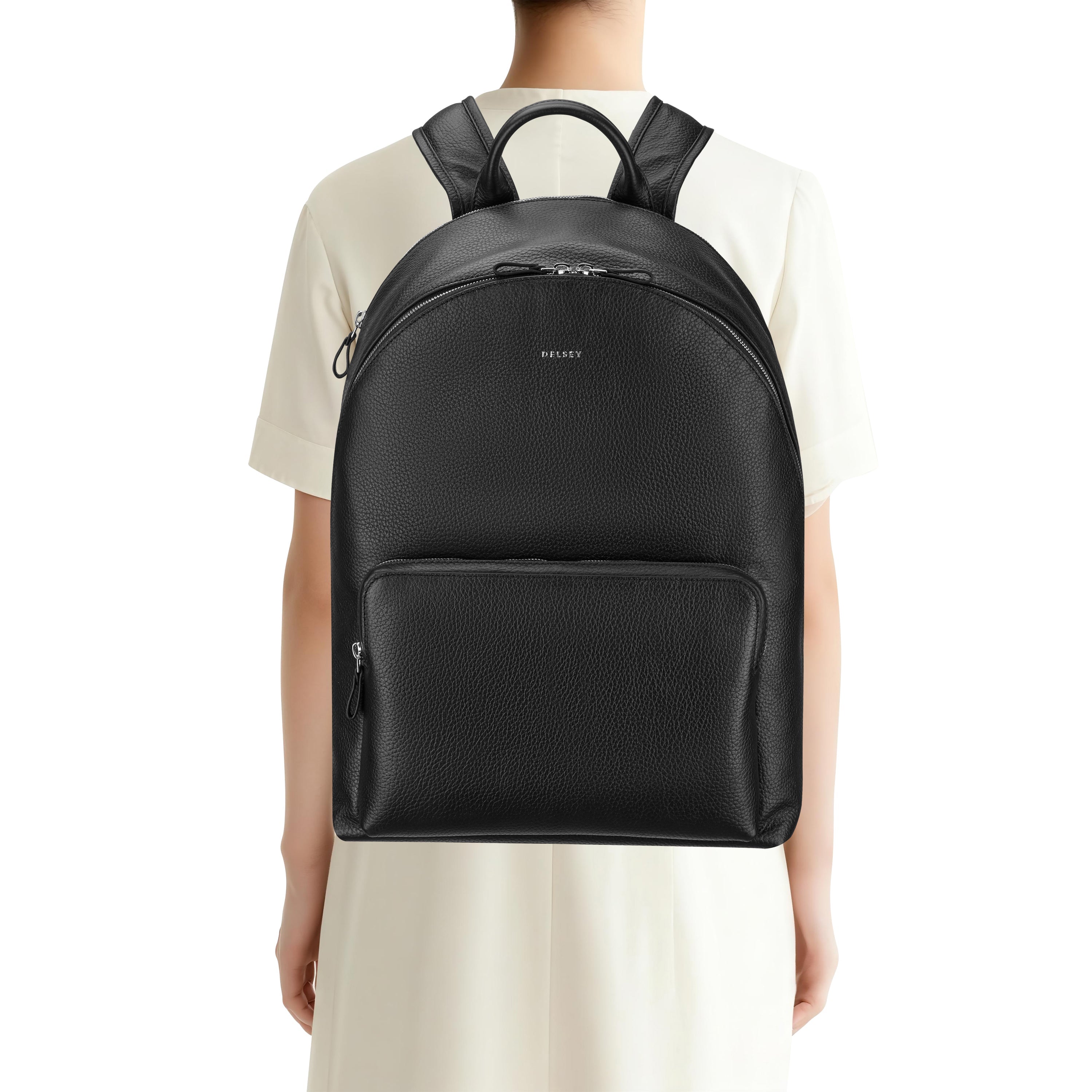 delsey-paris-le-cuir-lisse-graine-rucksack-23-l-schwarz-leder image 5
