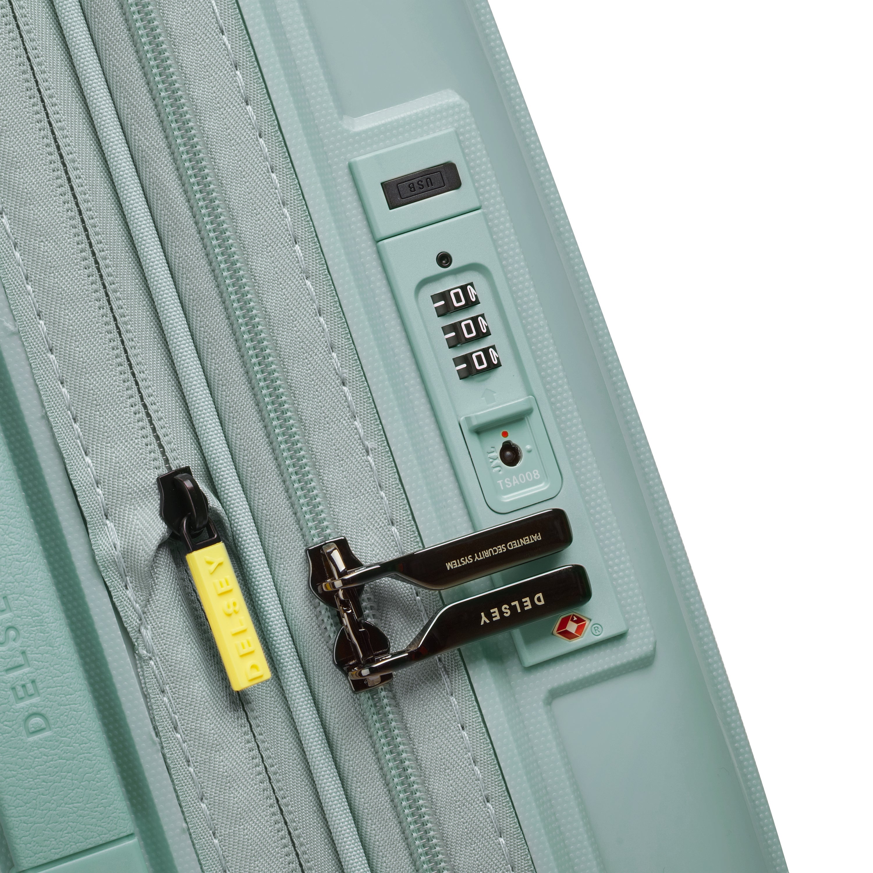delsey-lutece-kabinenkoffer-55cm-slim-sage-green-erweiterbar image 5