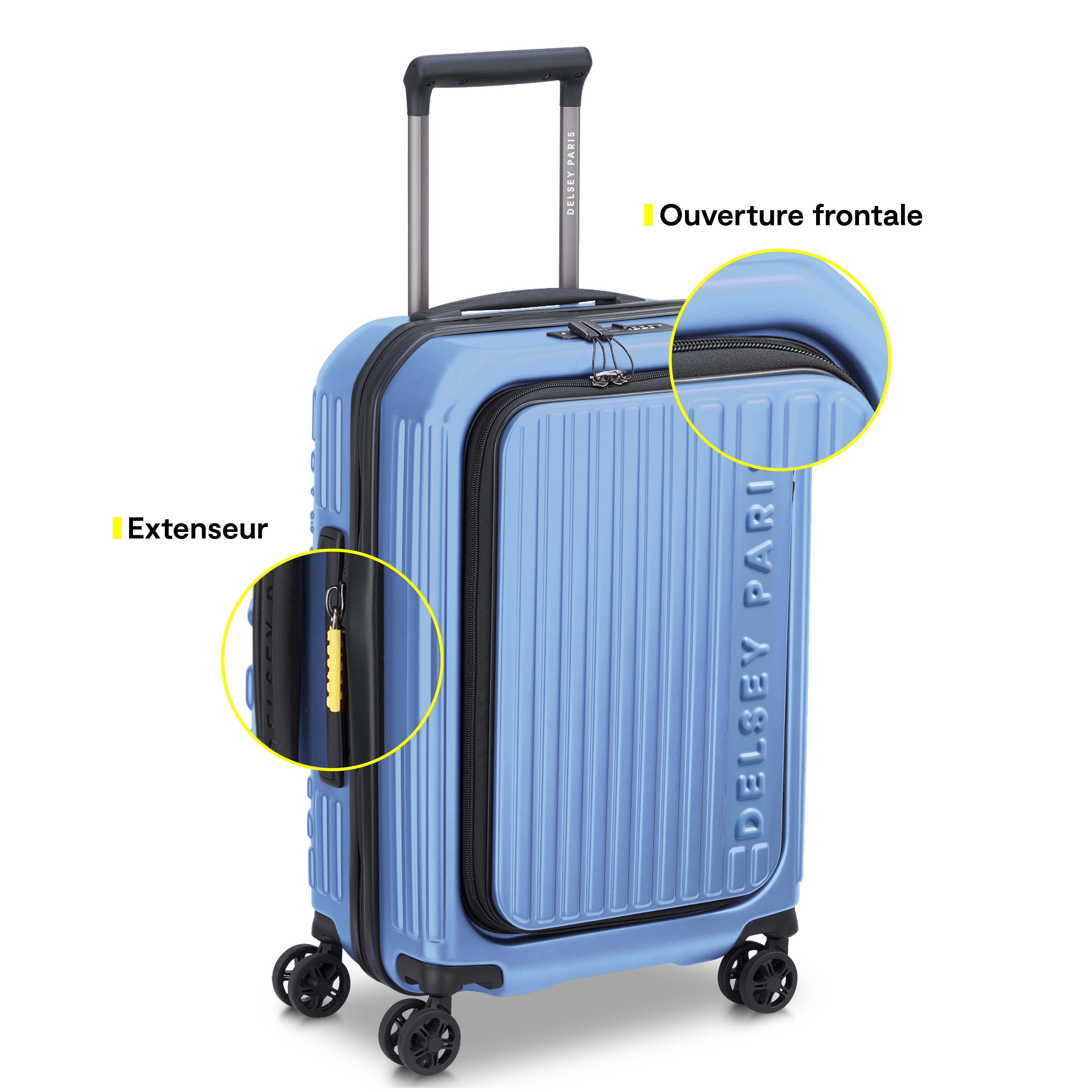 delsey-securitime-zip-kabinenkoffer-55-cm-lavendelblau image 2