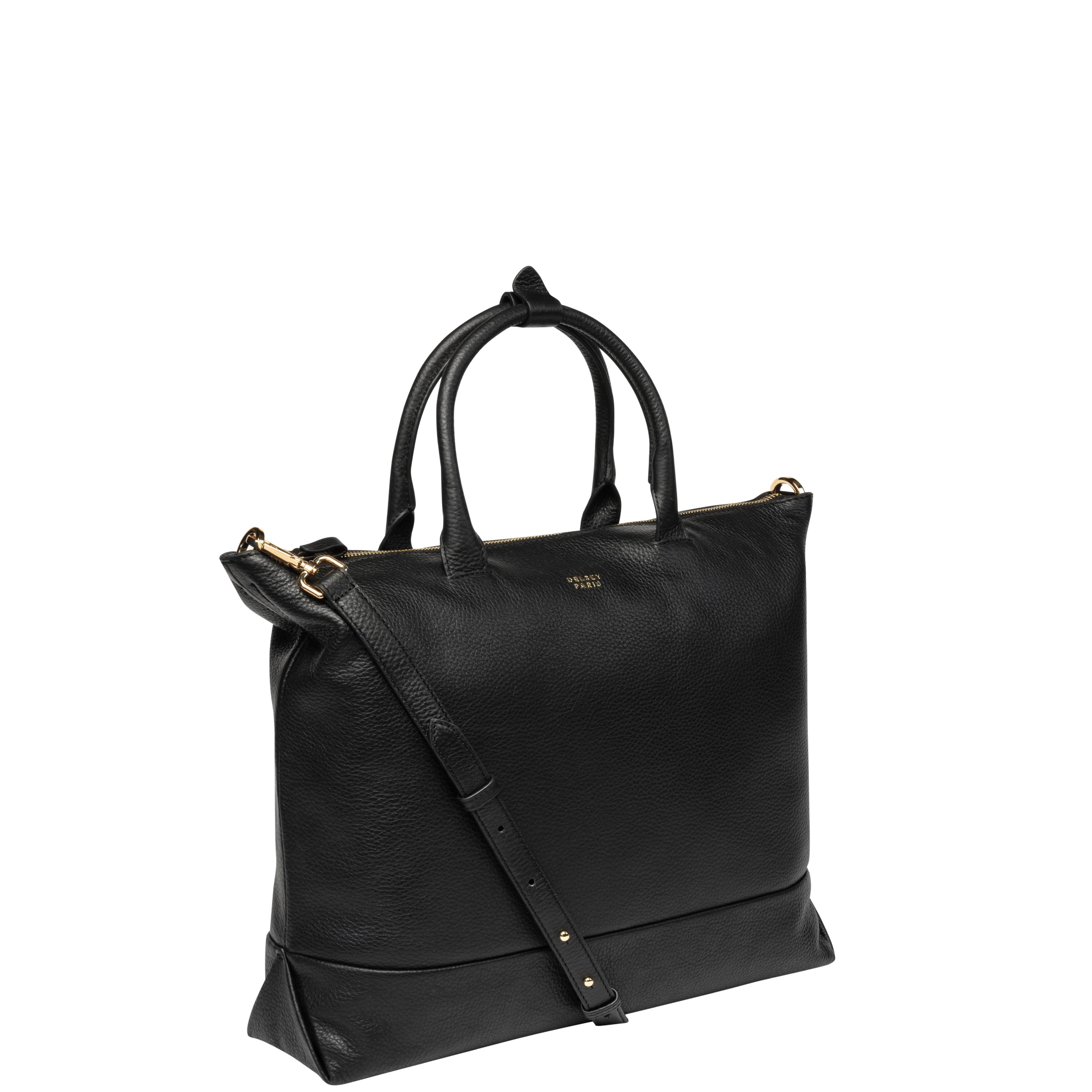 delsey-le-cuir-lisse-tote-bag-43-5-cm-handtasche-schwarz-leder image 2