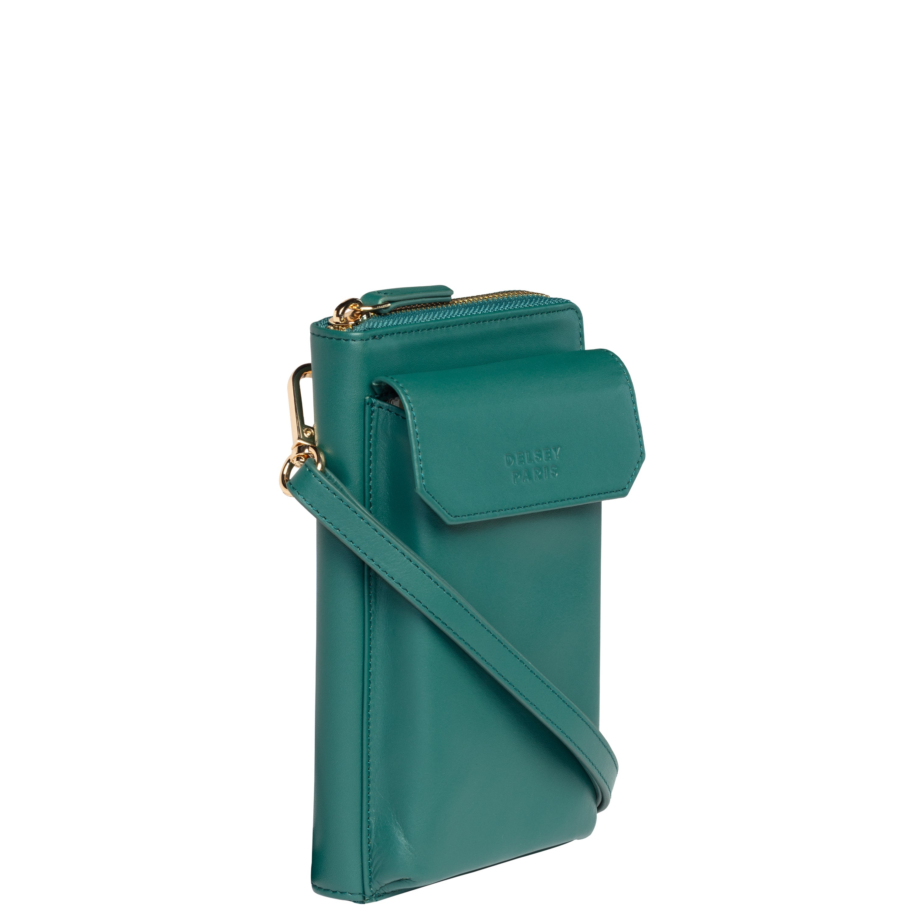 delsey-le-cuir-lisse-geldb-rse-gr-n-leder-damen image 2