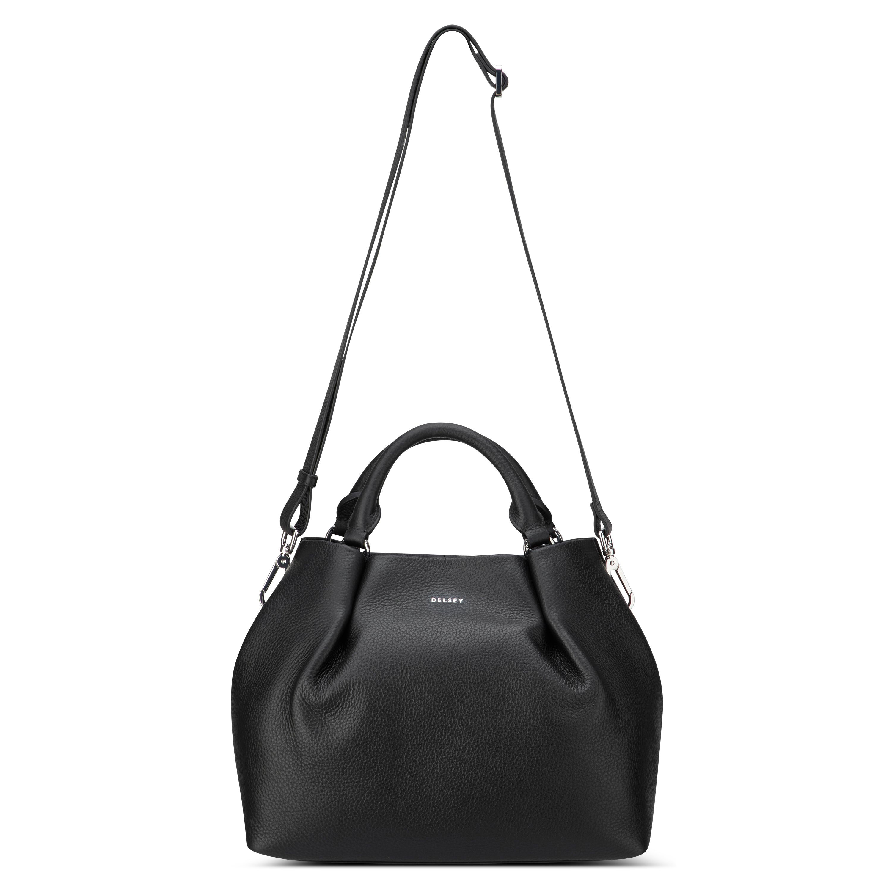 delsey-le-cuir-grain-handtasche-schwarz-leder image 5