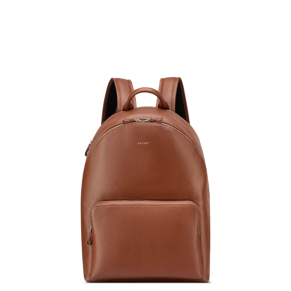 delsey-le-cuir-graine-rucksack-23l-cognac-leder image 1