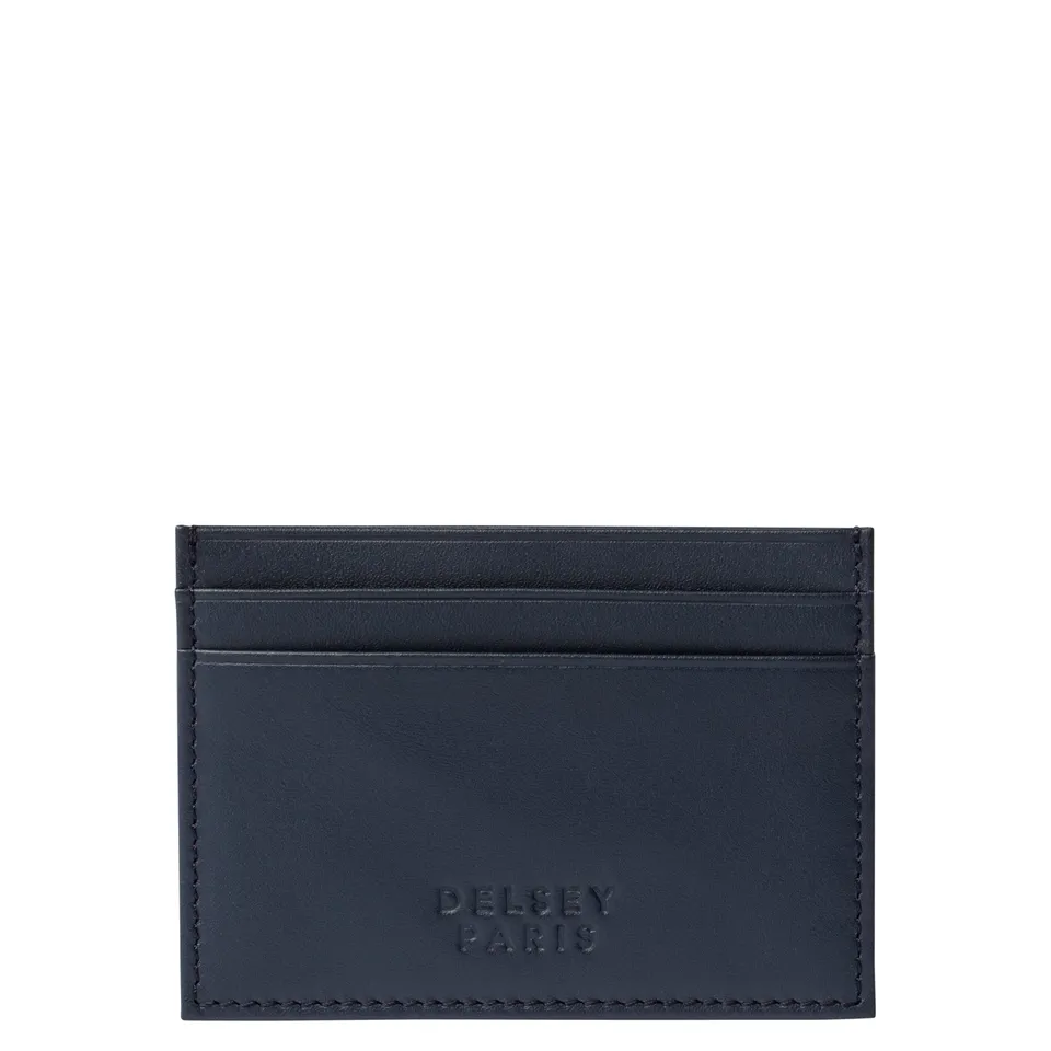 delsey-le-cuir-lisse-kartenetui-navy-leder image 1