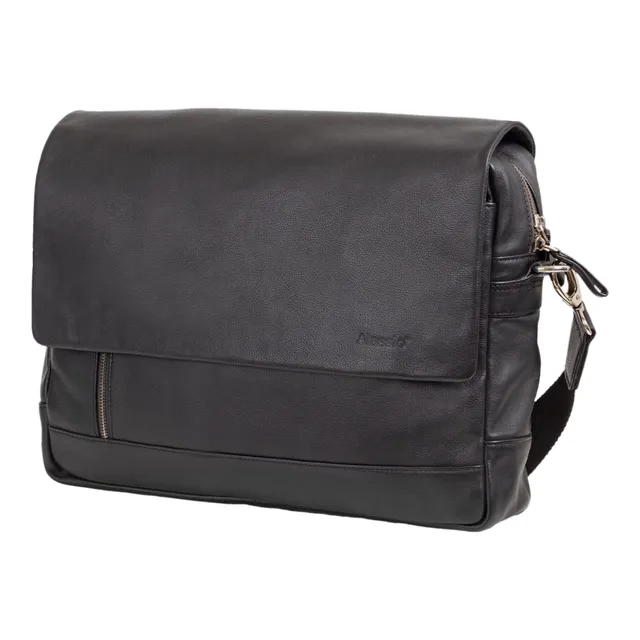 alumaxx-oro-schultertasche-schwarz-leder-a4-laptopfach image 1