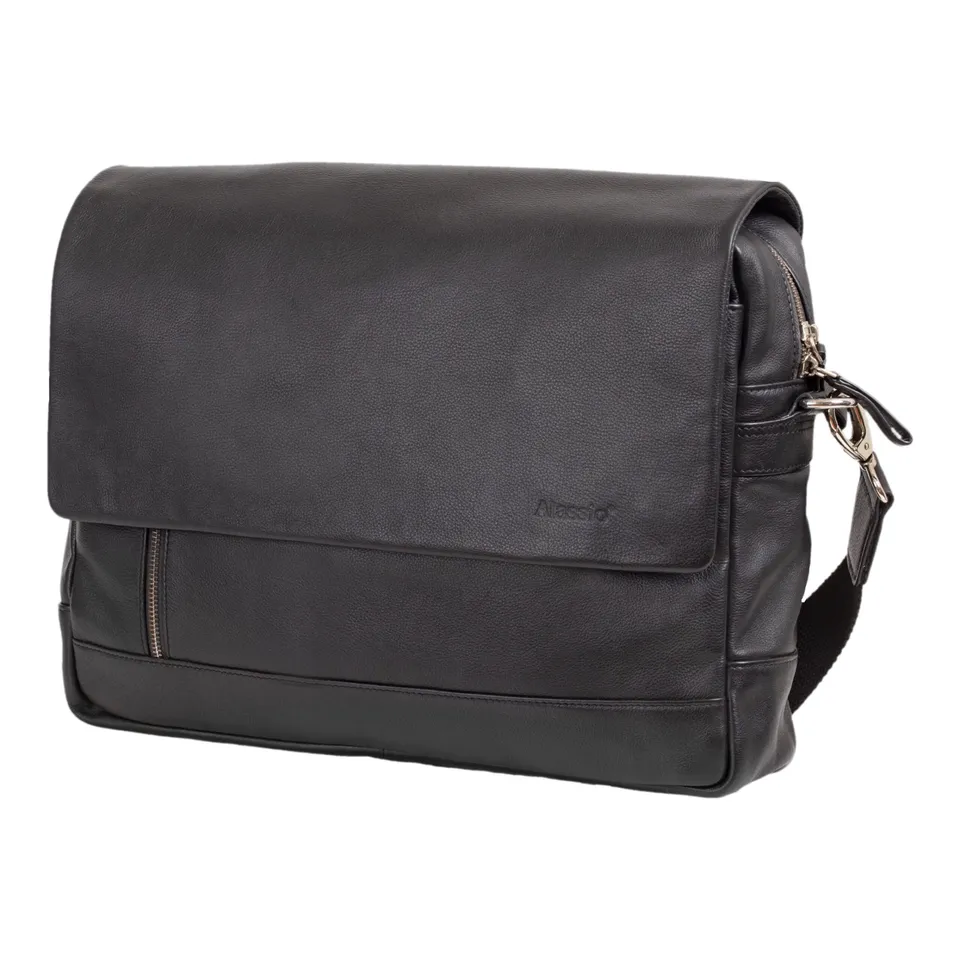 alumaxx-oro-schultertasche-schwarz-leder-a4-laptopfach image 1