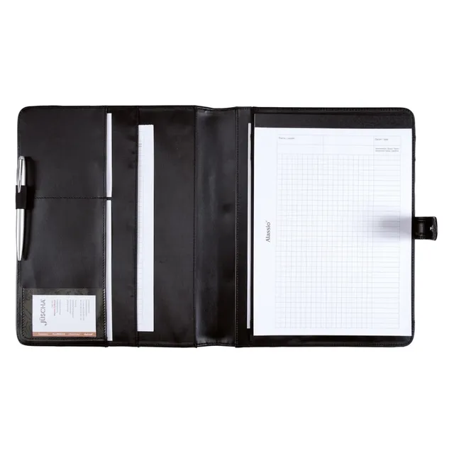 alumaxx-fano-schreibmappe-a4-schwarz-kunstleder-mit-block image 1
