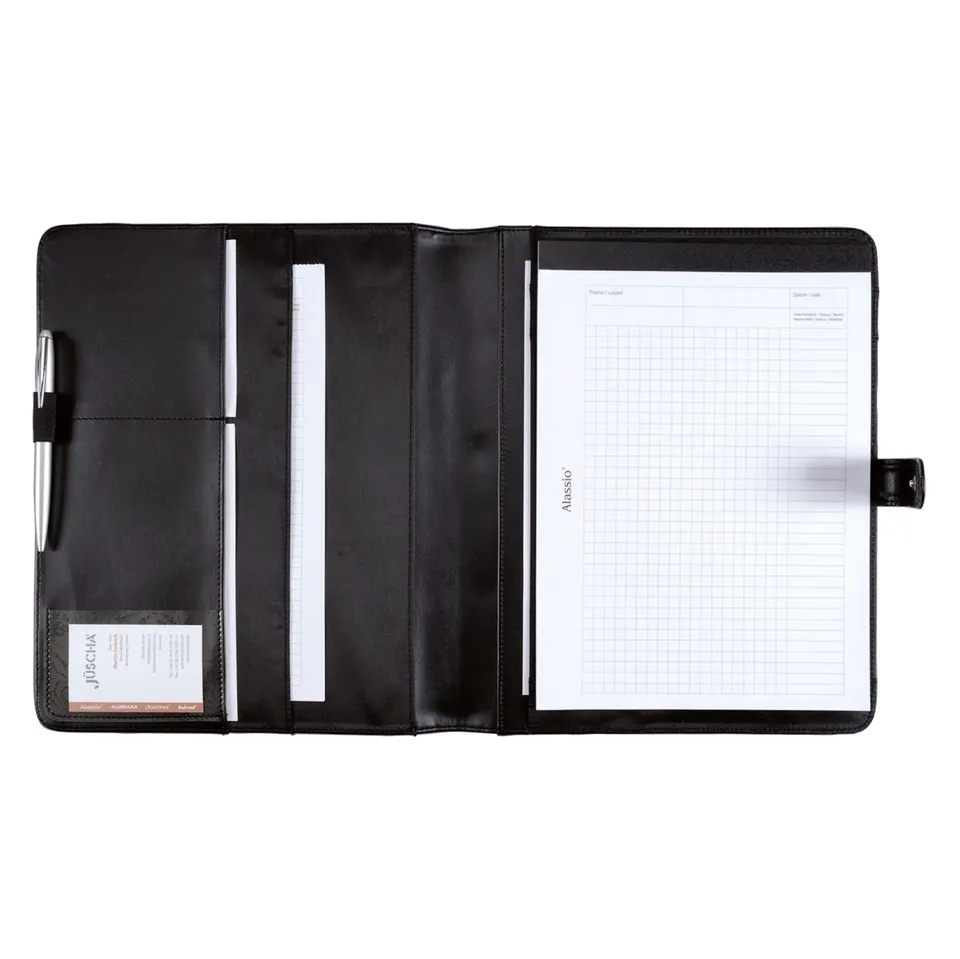 alumaxx-fano-schreibmappe-a4-schwarz-kunstleder-mit-block image 1