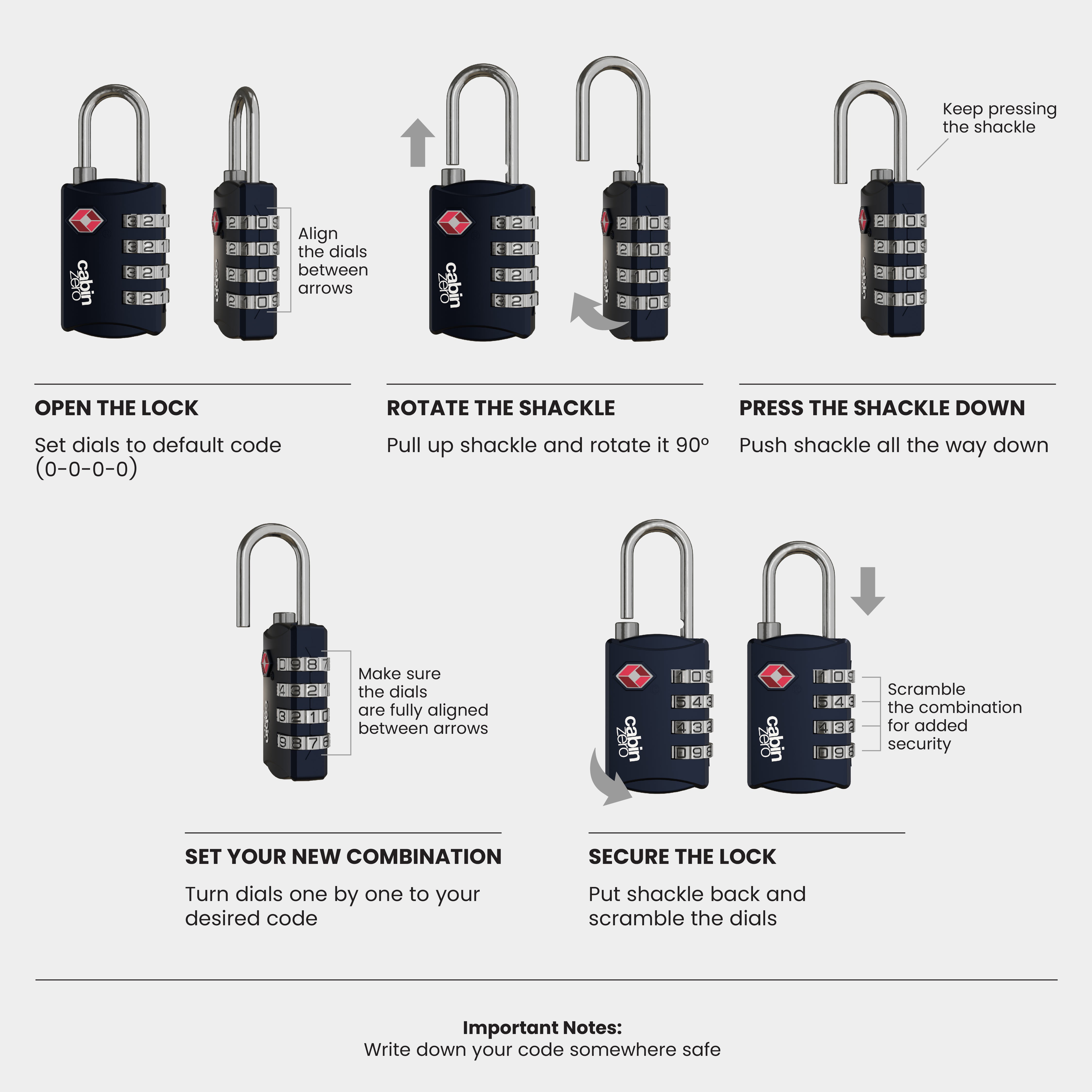 cabin-zero-tsa-lock-zahlenschloss-absolute-black-4-stellig image 2