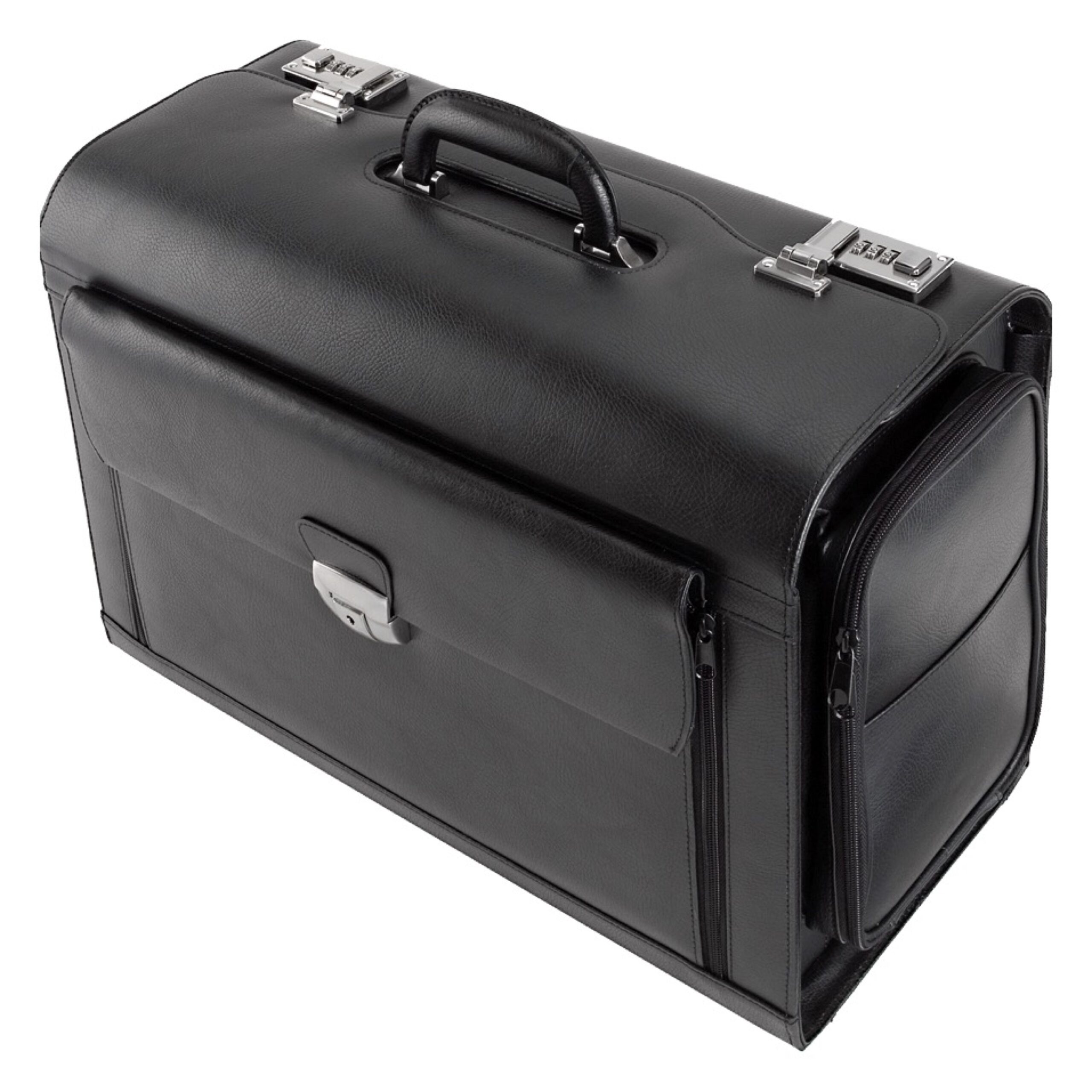 alumaxx-verona-pilotenkoffer-schwarz-leder-17-zoll-laptop image 1