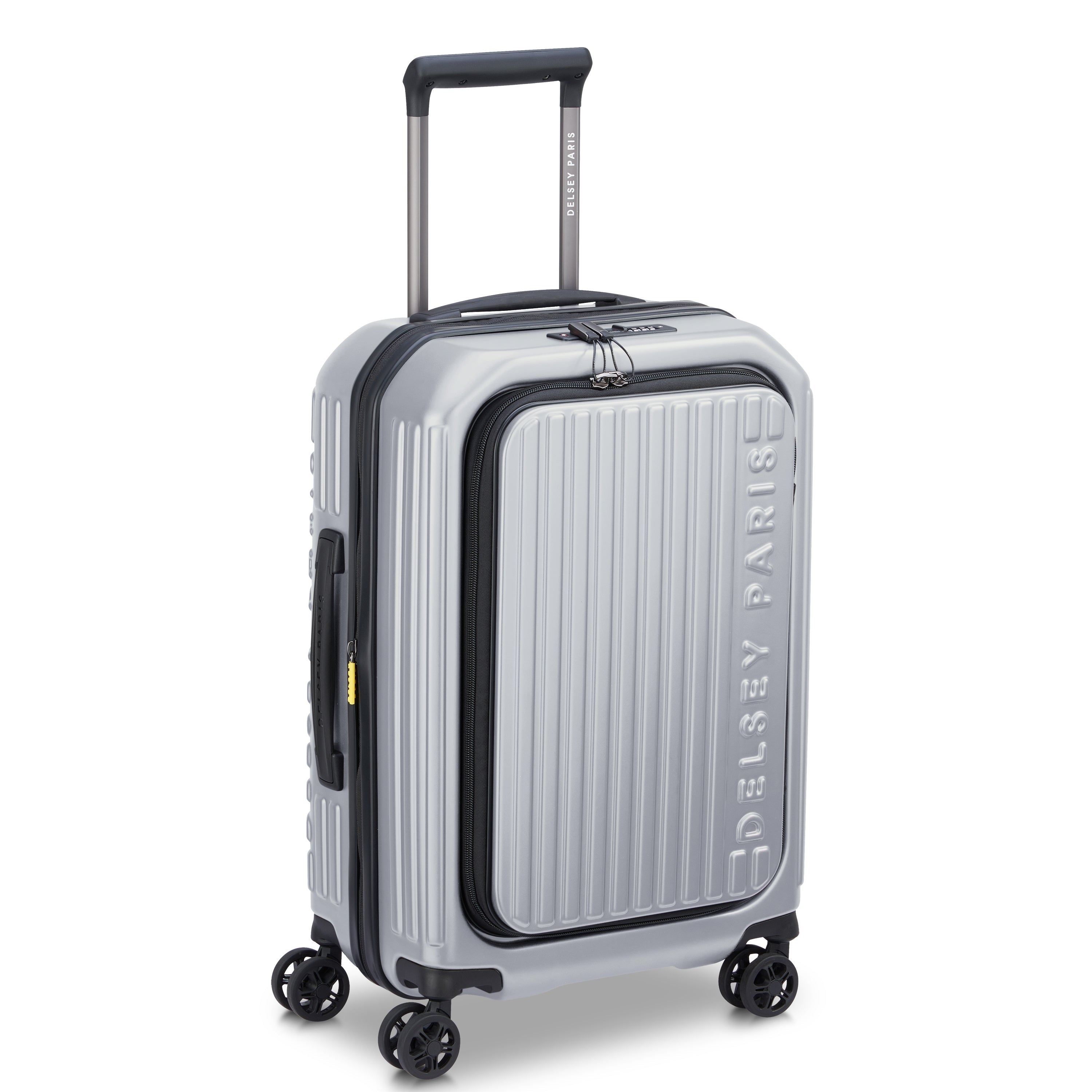 delsey-brochant-3-securitime-zip-kabinenkoffer-55-cm-silber-erweiterbar image 2