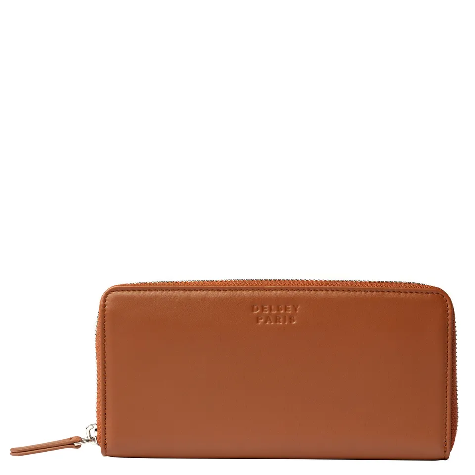 delsey-le-cuir-lisse-geldb-rse-cognac-leder-portemonnaie image 1