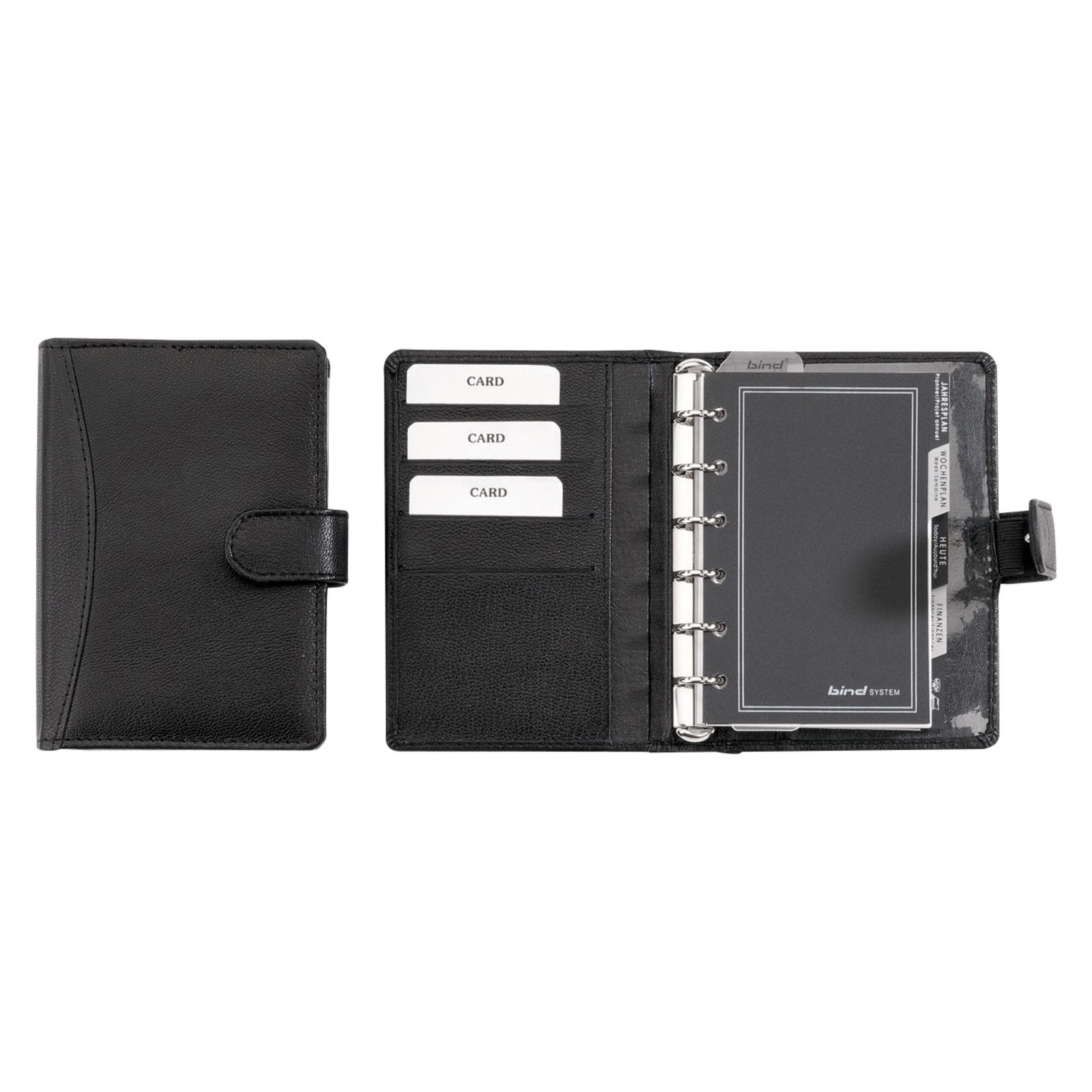 alumaxx-systemplaner-a7-taschenkalender-schwarz-druckknopf image 2